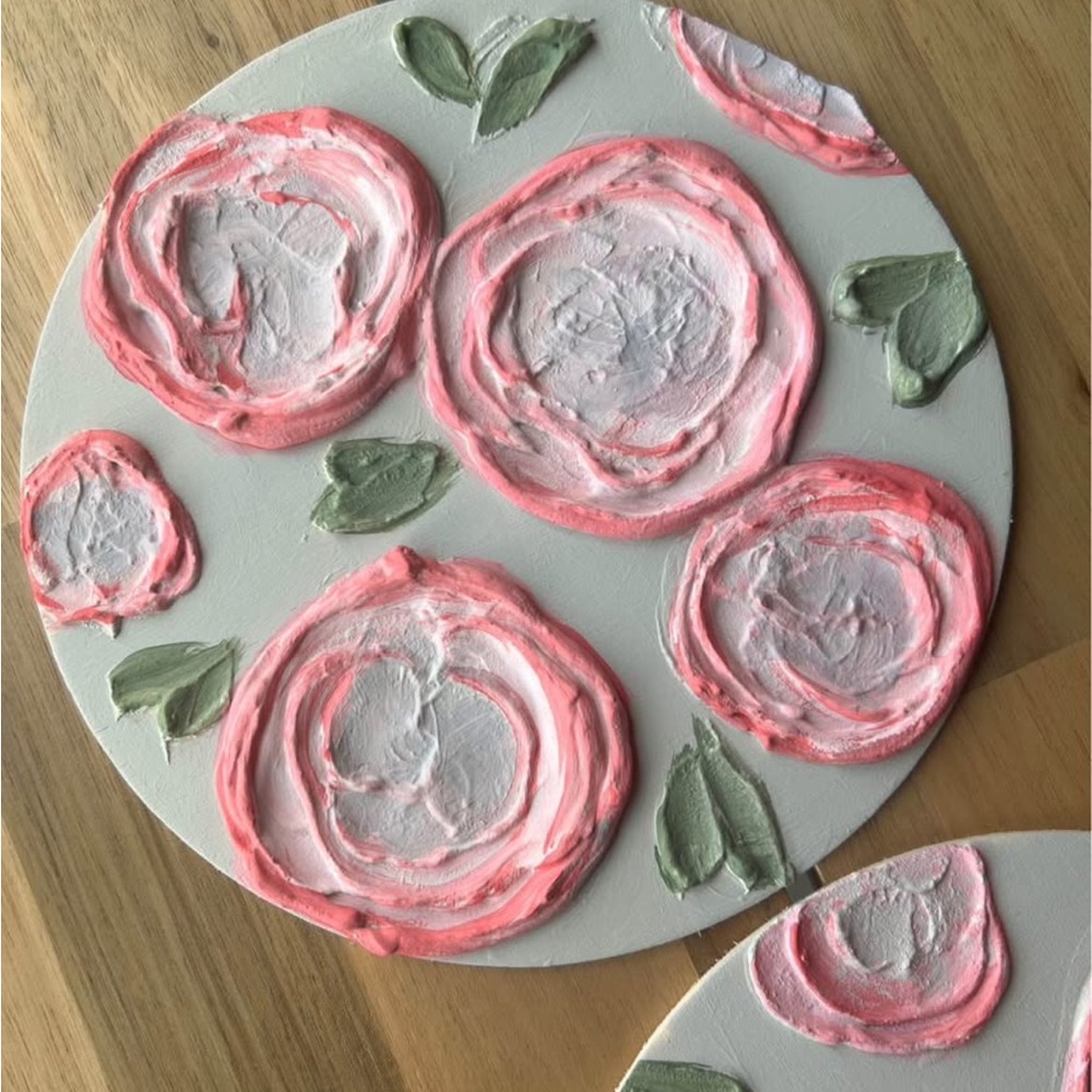 Floral Round Wall Art Decor 6.5” - Picture 5 of 5